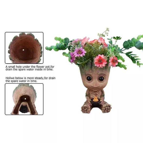 Grootted Planter Pot Baby Flowerpot Action Figures Toy Pen Pot PVC Hero Model Guardians Of The Galaxy Crafts Figurine Home Decor