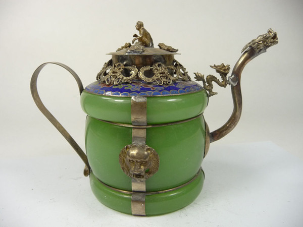 collectible old china handwork porcelain teapot armored dragon NR