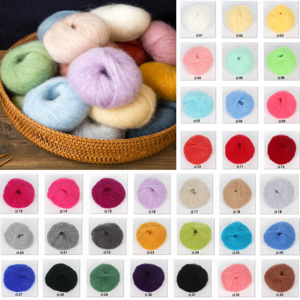 DIY 25g/Ball Angola Amorous Feelings Thin Mohair wool Yarn Plush Fine Wool Crochet Thread Hand Knitting Fabric WX9-1290