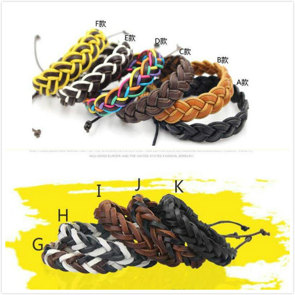 Leather Bracelets Fashion Jewelry for Girls Boys Charm Punk Style Bracelets Leather Bracelets Adjustable Manual Handmade DIY Hands Chains