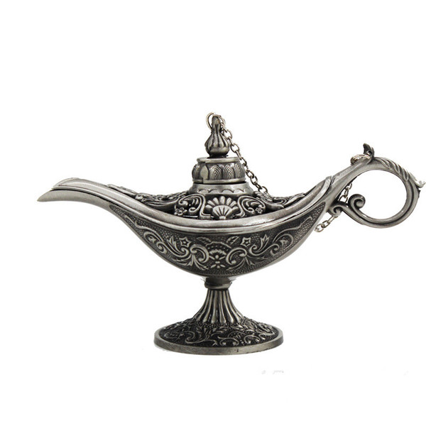 120PCS Fairy Tale Aladdin Magic Lamp Incense Burner Vintage Retro Tea Pot Genie Lamp Aroma Stone Home Ornament Metal Craft