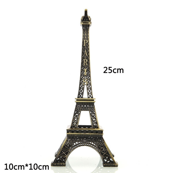 hot sale 1pc Bronze Paris Eiffel Tower metal Figurine Statue vintage Model Home Decors alloy Souvenir 25 CM