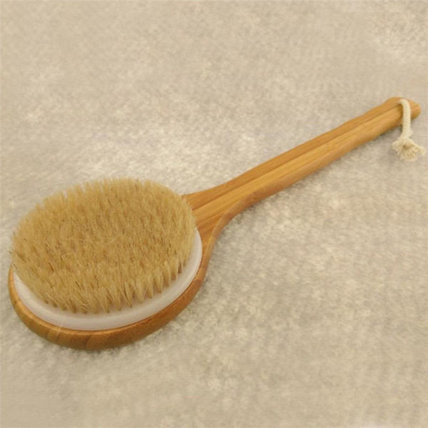 Long Handle Wooden Bath Shower Body Back Brush Spa Scrubber Exfoliating