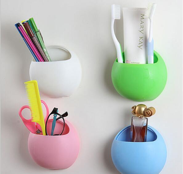 Toothbrush holder shower room kitchen bathroom suction cup wall-mounted wall mount suction cup storage box bathroom supplies 4 colors