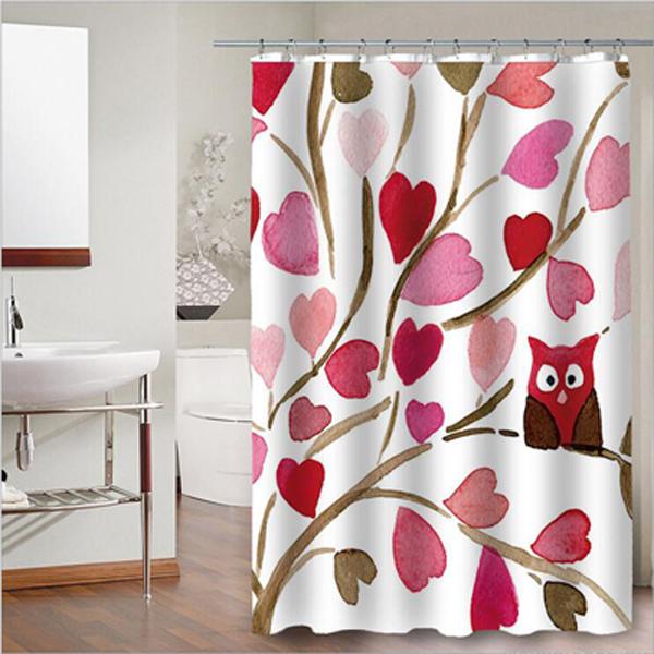 Life Tree Waterproof Polyester Fabric Pop Bathroom Shower Curtain Fashion Home Bathroom Decoration With 12 Hooks