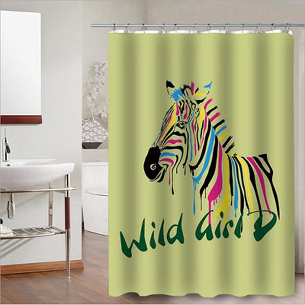 Wholesale Creative Horse Fashion Home Bathroom Decoration Waterproof Polyester Fabric Bathroom Shower Curtain With 12 Hooks