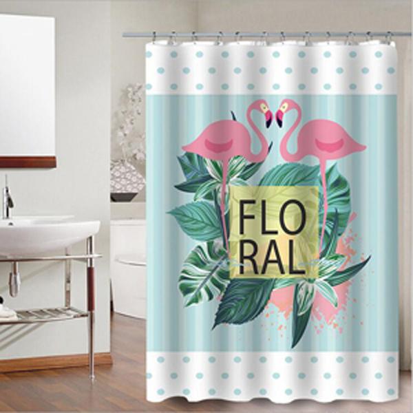 Flamingo Animal Waterproof Polyester Fabric Pop Bathroom Shower Curtain Fashion Home Bathroom Decoration With 12 Hooks