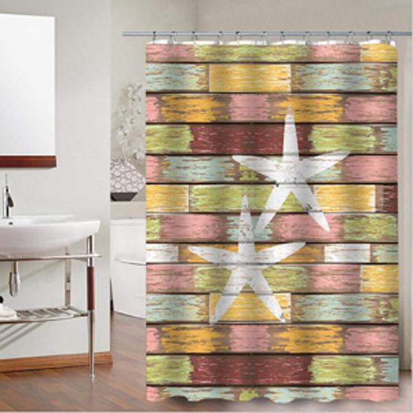 Abstract Seascape Fashion Home Bathroom Decoration Waterproof Polyester Fabric Pop Bathroom Shower Curtain With 12 Hooks