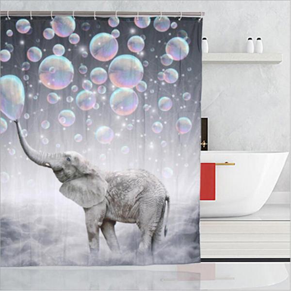 Fashion Bathroom Decoration Cute Animal Wholesale Waterproof Polyester Fabric Pop Bathroom Shower Curtain With 12 Hooks