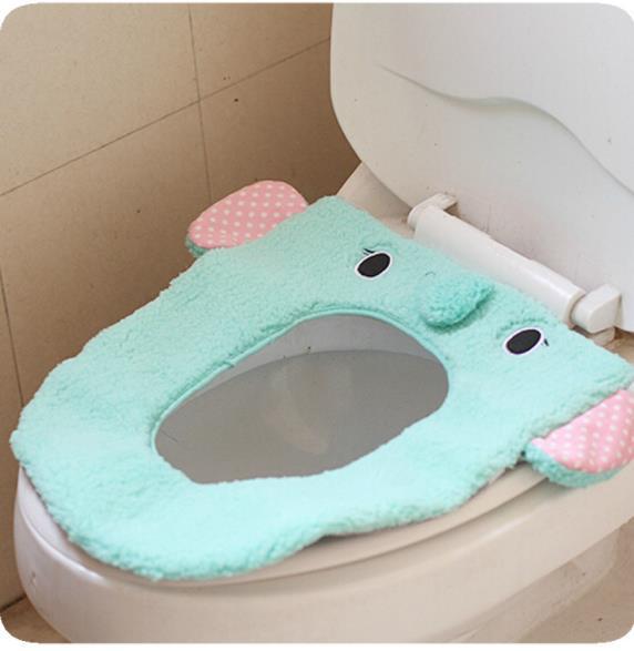 TOP QUANLITY Toilet Seat Cover Mat Warm Cartoon Animal Shape Washable Bathroom Soft WC toilet seat mat cushion J47