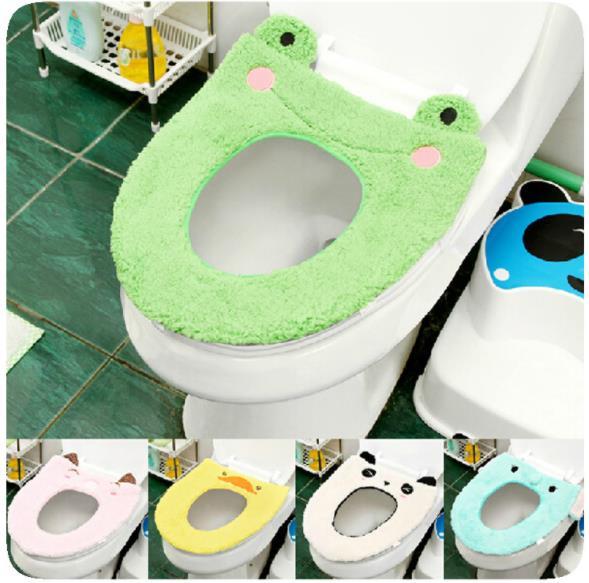 Fashion Toilet Seat Cover Mat Warm Cartoon Animal Shape Washable Bathroom Soft WC toilet seat mat cushion J47