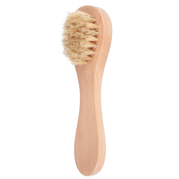 Natural Boar Bristles Facial Brush Dry Skin Bath Spa Brush Remove Dead Skin Rub Face Nail Brush