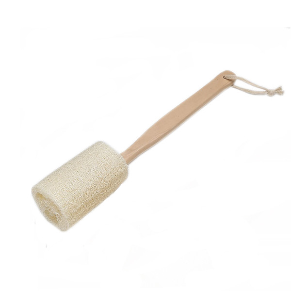 Natural Loofah Bath Brush Exfoliating Dry Skin Shower Body Scrubber Body Spa Massager with Long Wooden Handle