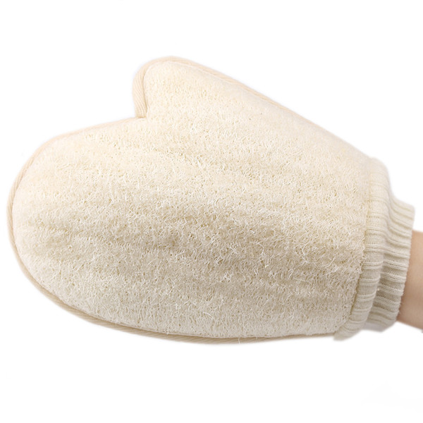 Exfoliating Loofah Glove Loofah Mitt Natural Luffa and Terry Cloth Material Body Scrubber for Men and Women