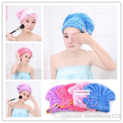 Microfiber Magic Hair Dry Drying Turban Wrap Towel/Hat/Cap Quick Dry Towel Quick Dry Shower cap