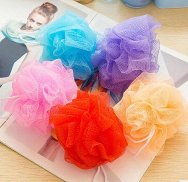 High quality Bath Shower Body Exfoliate Puff Sponge Mesh Net Ball Bath Brushes Free shipping