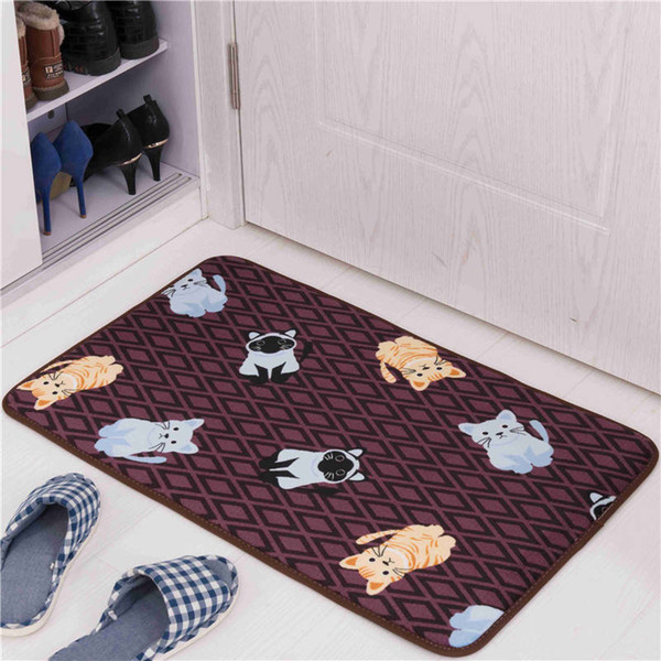 Lovely Cat Printed Bathroom Carpet Bath Mat 1PCS Toilet Rugs Floor Mat Cartoon Design Bath Rugs Anti-Slip WC Mat tapete banheiro Kitchen Rug