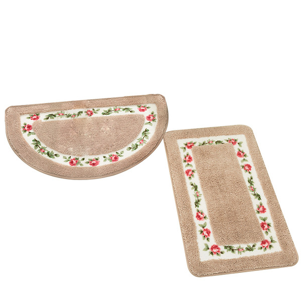 2pcs/set Non-slip Carpet For Bathroom Super Soft Water Adsorption WC Footmat Closestool Type U Mat Bathroom Non Slip Mat In Living Room