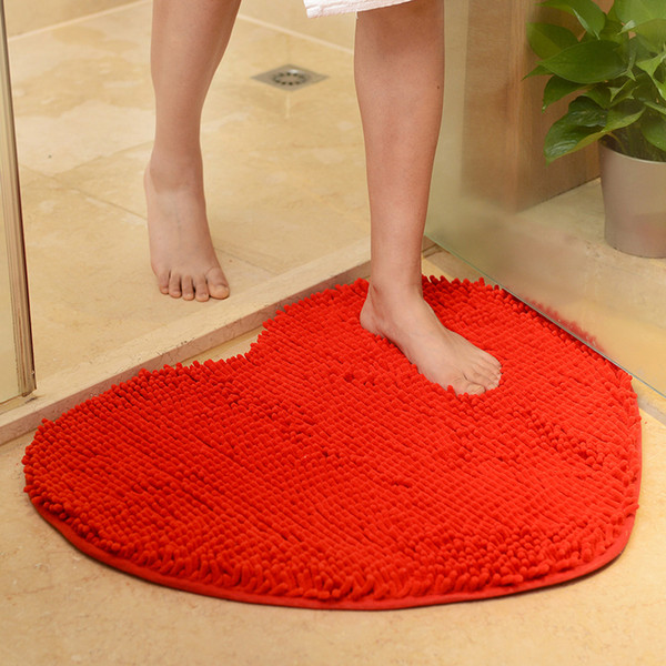 Heart Shaped Fluffy Bathroom Rug Carpet 4 Colors Anti Slip Mat Carpet Rug In The Toilet,Bathroom Rug Mat Bedroom Kitchen Floor Mats