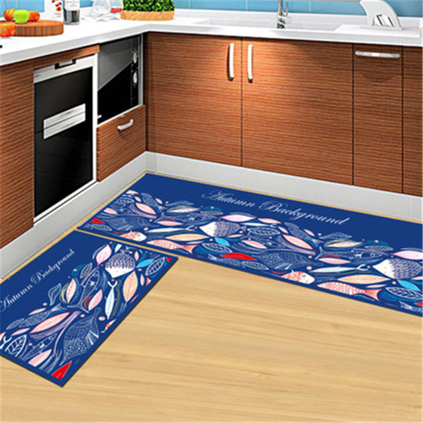 Multi-color Kitchen Carpet 2pcs/set Large Anti-slip Bathroom Carpet For Toilet WC Rug Water Absorption Bed mat Non-slip Door Mat Bedroom Rug