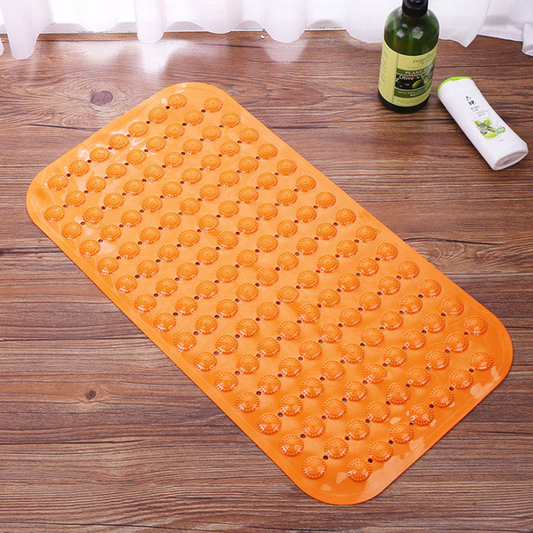 New PVC Bath Mat With Suction Cups for Bathroom Toilet Shower Room Mats Anti Slip Bathroom Mats Transparent Colors Massage Mat Pad