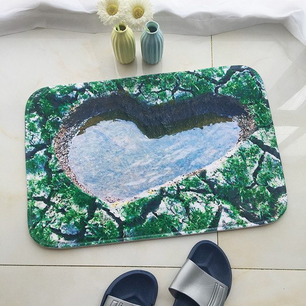 3D Scenery Printed Floor Mat Flannel Bath Mat Door Mat for Living Room Bedroom Kitchen Feet Pad Anti Slip Bathroom Toilet Rug