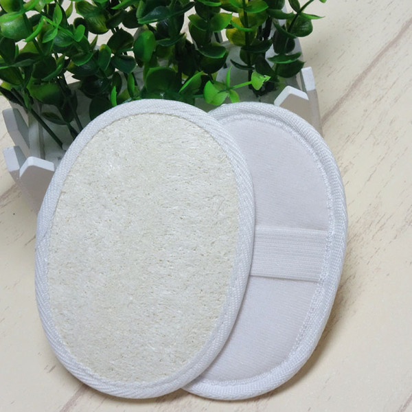 EMS or DHL 2018 new 10*14cm elliptical white can be back loofah bath sponge bath ball