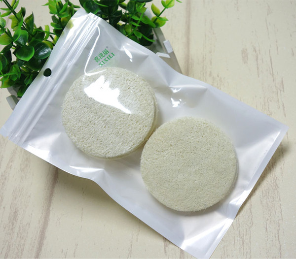 40pcs/package Factory direct 2018 new diameter 7.5*7.5cm round natural loofah rub face bath ball bath products