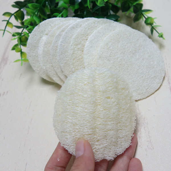 EMS or DHL Factory direct 2018 new diameter 7.5*7.5cm round natural loofah rub face remove body dirt