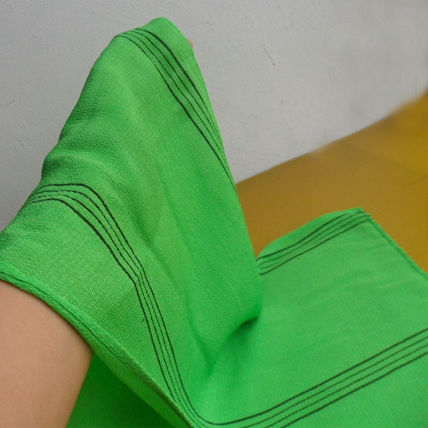 2018 year green italy korea exfoliating shower towel body scrub cloth magic peeling towel long back wash cloth towel