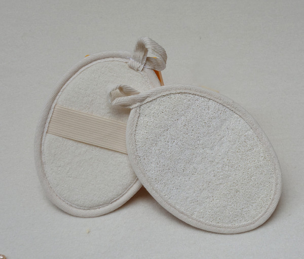 2018 hot 11*15CM Oval Cotton edging Natural Loofah Sponge Oval Clean Bath Brush Hotel disposable Loofah Shower
