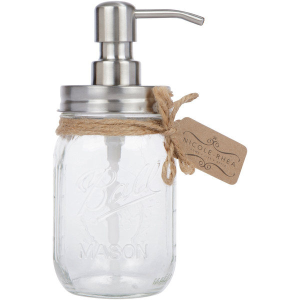 Mason Jar Soap Dispenser Rust Free 304 Stainless Steel Lotion Dispenser Perfect Holiday Gift for the Kitchen or the Bathroom Jar not cluded