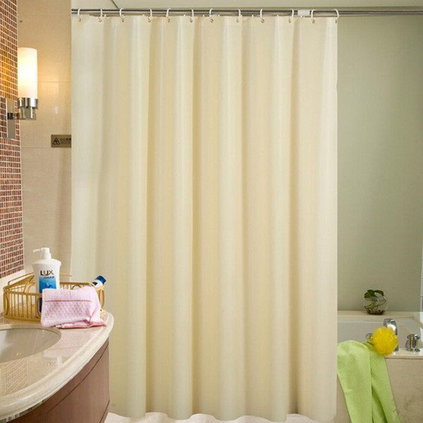 Thick PEVA Shower Curtain High Quality Waterproof Mold Proof Solid Color Bathroom Curtains with Hooks Home Decor Bathroom Accessory