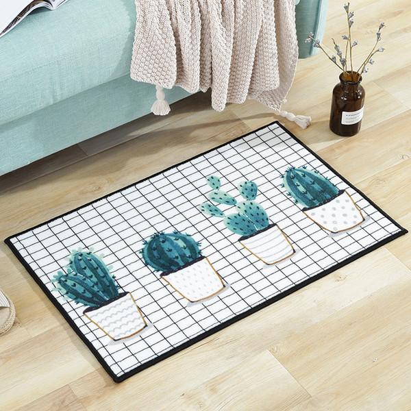 4 Sizes Bathroom Rugs Pastoral Plant Livingroom Carpet Anti Slip Bath Rug Kitchen Floor Mat Bedroom Bedside Feet Mat Outdoor Mat