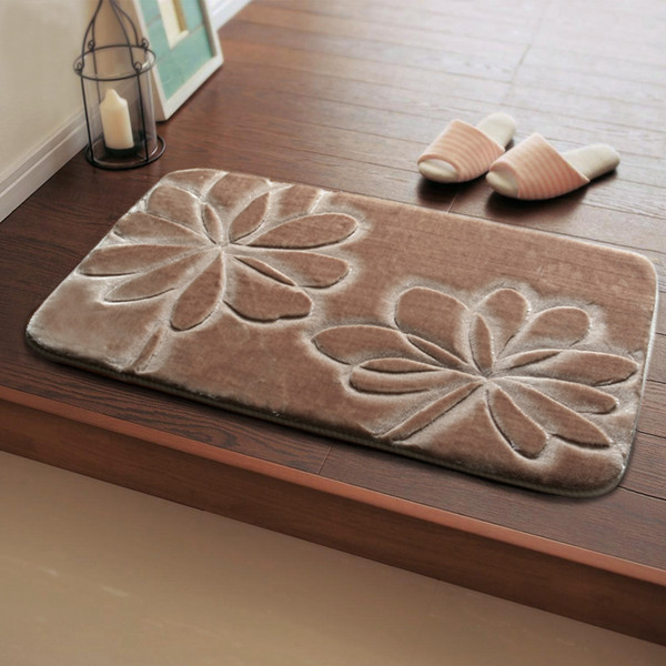 Flower Printing Bathroom Rugs Mats, 1 PCS Soft Non Slip Bathroom Carpet Bath Mat Set ,Toilet Mat Kit For Baby Adult alfombras Decoration