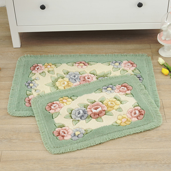 Flower Printing Classic Bathroom Carpet Mat Rug,1 PCS Anti-Slip Floor Mats Bath Mat Carpet,Bath Carpet Living Room Mat Toilet Rug Alfombra