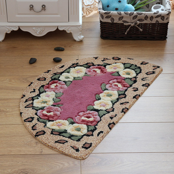 Retro Flower Printing Bathroom Rug Mats,1 PCS 7 Colors Anti-slip Bath Mat Carpet, Toilet Mat For Bathroom And Toilet alfombra Bedroom Rugs