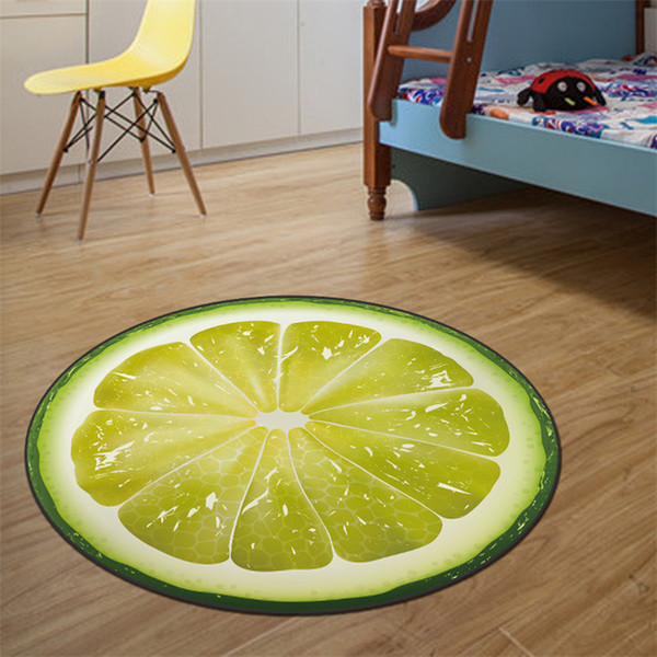 Lovely Cartoon Circular Carpet Living Room Yoga Mat Basket Swivel Chair Stool Computer Cushion Carpet Bedroom Rugs For Kitchen Floor Carpet