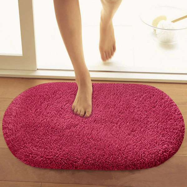 Oval Non-slip Bathroom Kitchen Carpet Soft Floor Door Mats Living Room Bedroom Doormats Absorbent Bath Rugs tapete para quarto Toilet Carpet