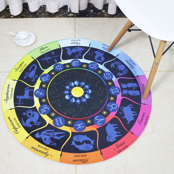 12 Constellation Kitchen Bedroom Living Room Fashionable Warm Circular Floor Mat Bathroom Anti-skid Mat Carpet Home Decoration Doormat Rugs