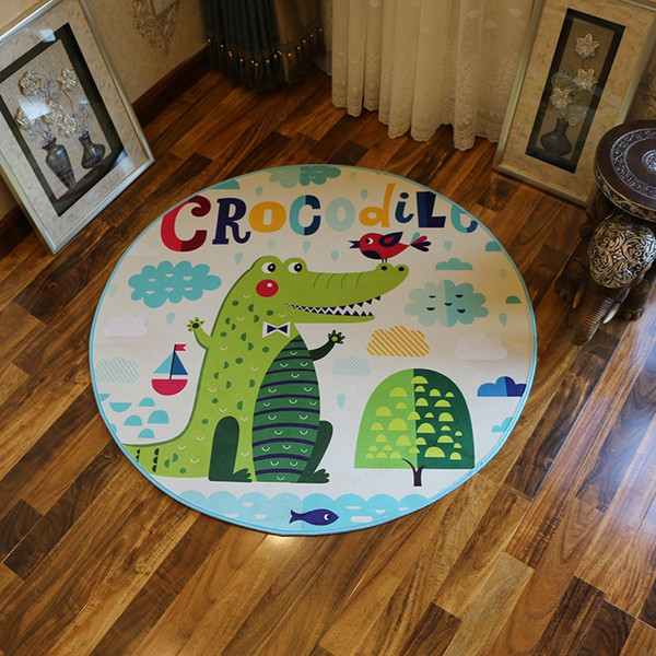 Swivel Chair Cloakroom Carpet Children's Room Computer Chair Circular Cartoon Floor Mat Study Room Blue Ceiling Mat Rugs For Kitchen Bedroom