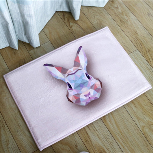 New Fashion Rabbit Design Floor Mat Bathroom Carpet Absorbent WC Mat Bedroom Carpet Lovely Bed Beside Mat Doorway Rugs tapete banheiro Psd