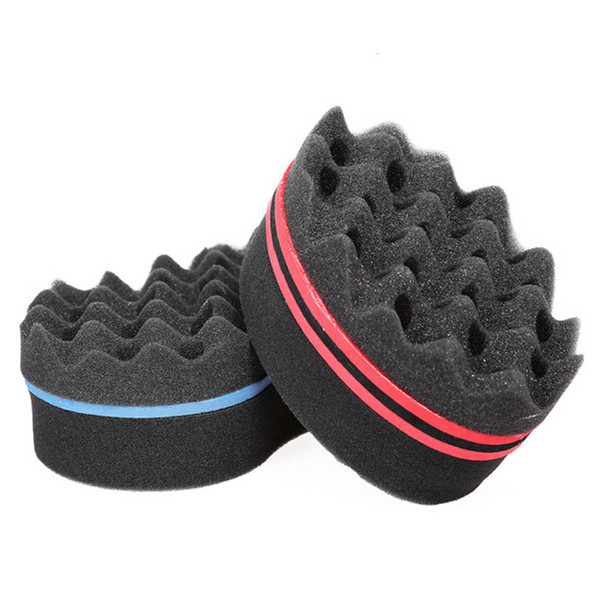 Magic Double Head Sponge Men Barber Hair Brush Black Dreads Locking Afro Twist Curl Coil Brush Hair Styling Tools Hair Care CCA8595 60pcs