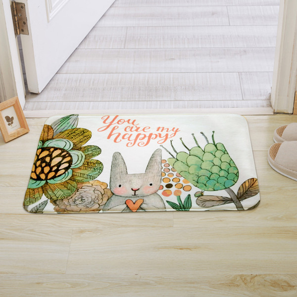 Microfiber Cartoon Rabbit INS Floor Mat Children Cute Princess Doormat Kitchen Mat Bathroom Mat Living Room Rugs For Kitchen Home Decoration