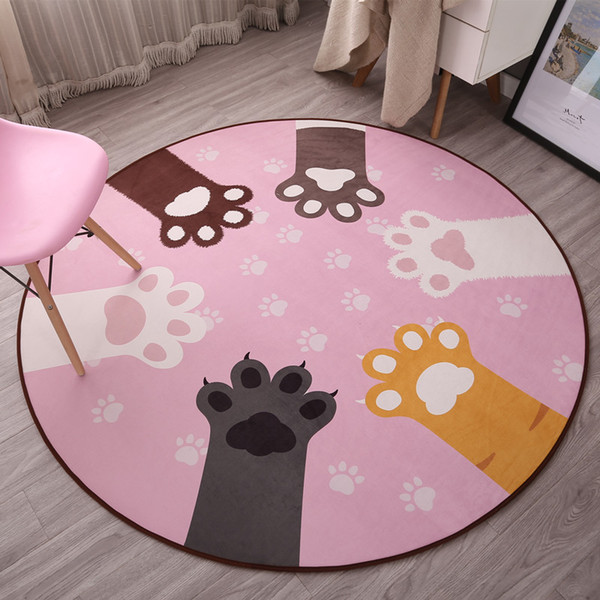 Kawaii Carpet For Home Decor Fluffy Bathroom Round Shape Bath Mats Baby Floor Mats Carpet Mattress For Bathroom Absorption Rugs Study Carpet