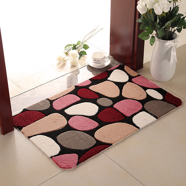 PVC Bath Floor Carpet For Decor Thickened Flower Kitchen Anti-slip Bathroom Carpet For Toilet Carpet WC Mat Soft Bathroom Floor Mat Doormat