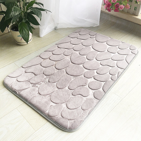 Thickened Floor Mat Grey Door Mat Bathroom Mat Soft Feet Pad for Kithcen Bedroom Doorway Anti Slip Toilet Floor Rug 40x60cm