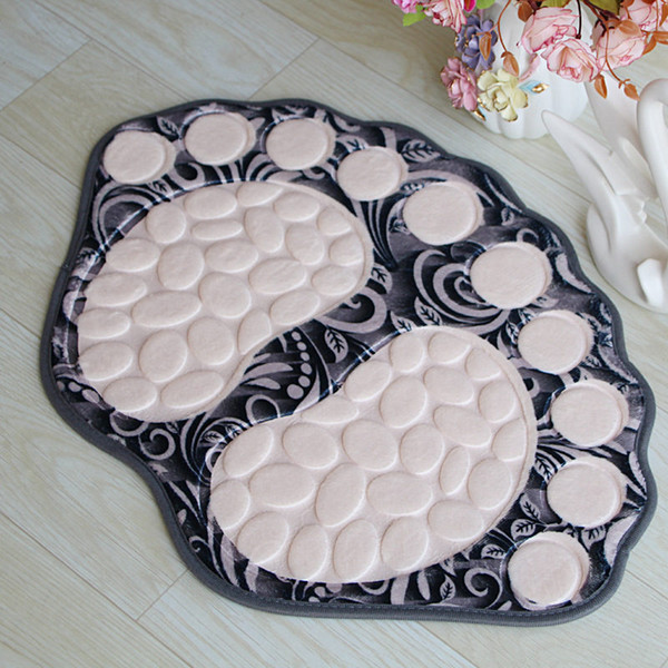 Creative Footprint Floor Mats Bath Mats Anti Slip Foot Pad For Toilet Rug 40x60cm Kitchen Door Mats Floor Rugs Bathroom Decor