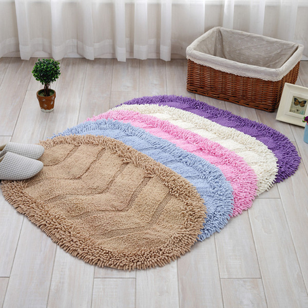 Soft Chenille Skin-friendly 40x60cm Non Slip Bath Mats Bathroom Mat For Bedroom Toilet Rugs Set Water Absorption Carpet 5 Colors Floor Mat