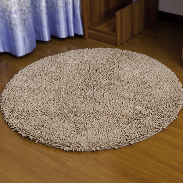 High Water Absorbent Anti-Slip Bedroom Carpets Bathroom Mat Diameter 80cm Soft Bathroom Carpet Solid Round Bath Rugs Bedmat Living Room Mat